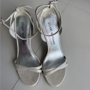 Stuart Weitzman Metallic Silver Heels